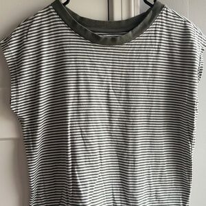 Loft women striped crop sleeve top